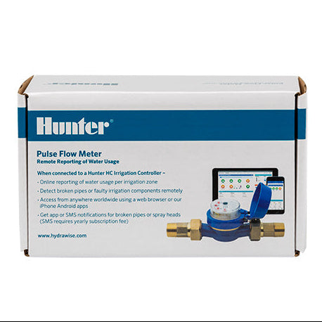 Hunter pulse flow meter packaging on a white background