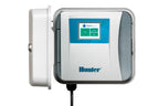 Hunter irrigation controller with digital display on a white background