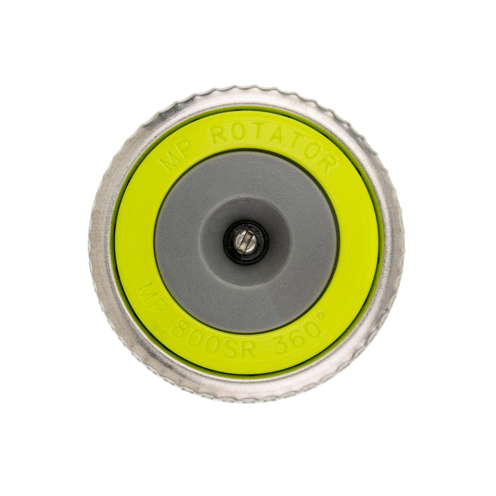 Hunter MP800SR Rotator short range nozzle 360 degree pattern white background top down view