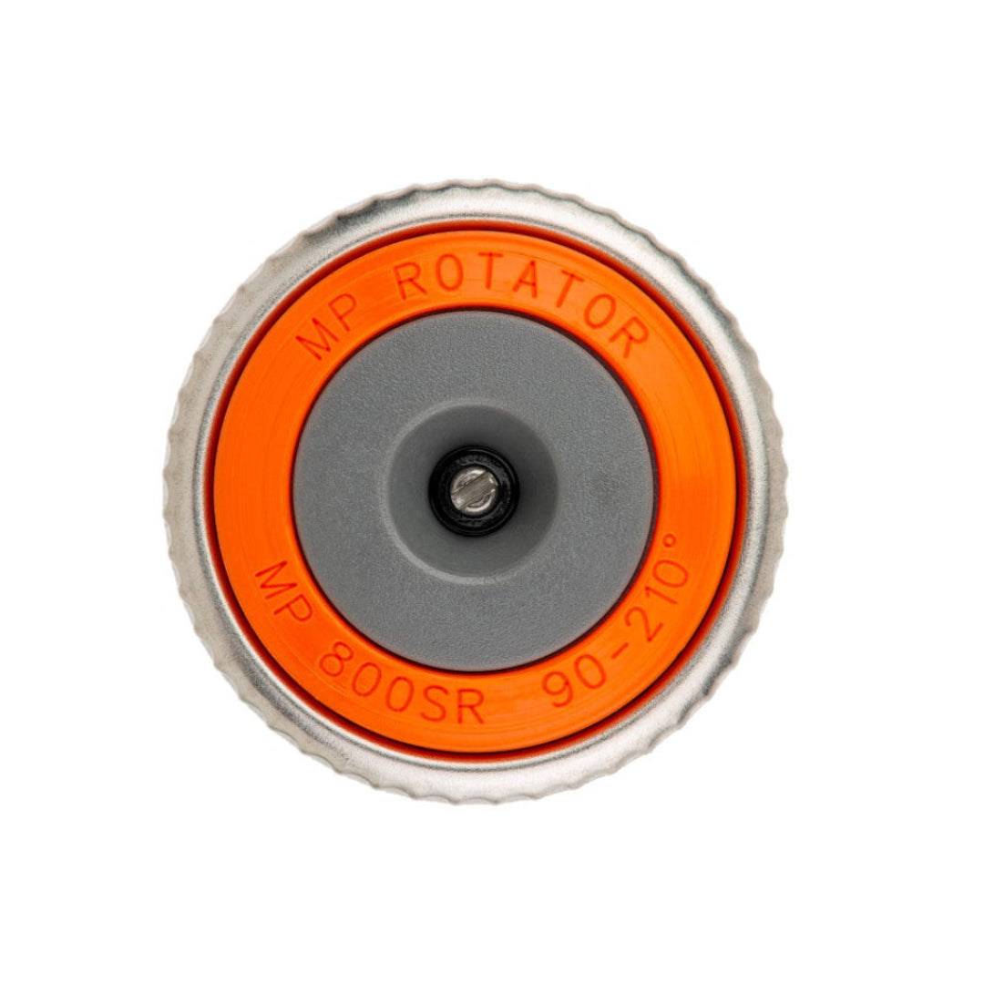 MP800SR Rotator short range nozzle 90 -210 degree pattern white background top view orange nozzle