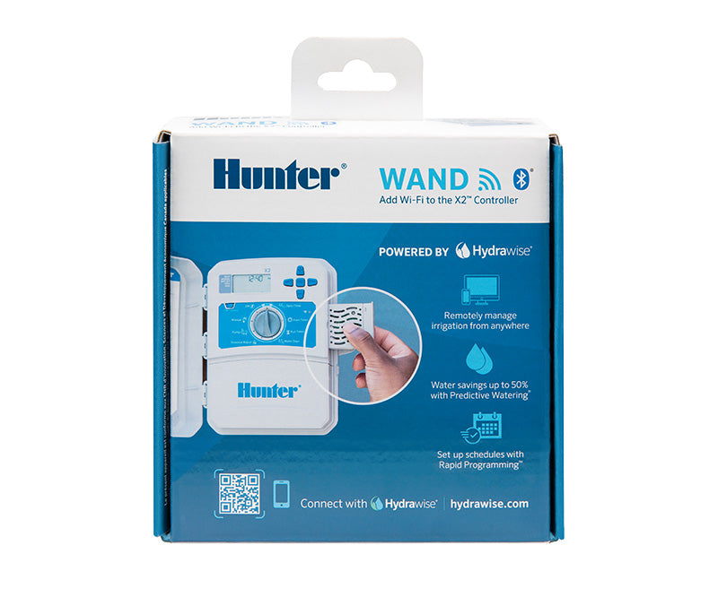 Hunter Wand packaging with branding and product features on a white background