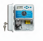 Water sprinkler system timer with digital display and control buttons on a white background